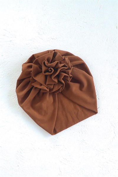 Taba Renkli Çiçek Bone