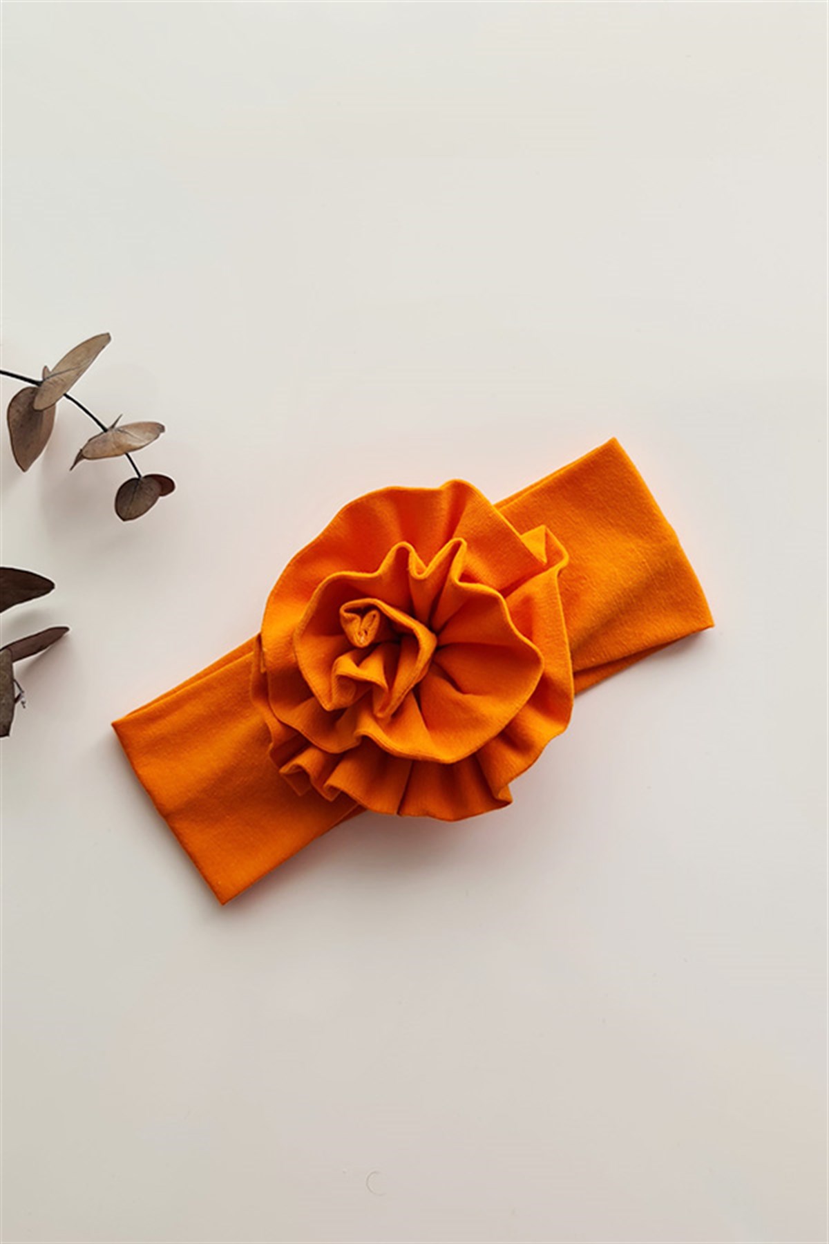 Turuncu Renkli Çiçek Bandana