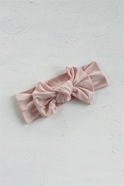 Uçuk Pudra Renkli Düğüm Fiyonk Bandana