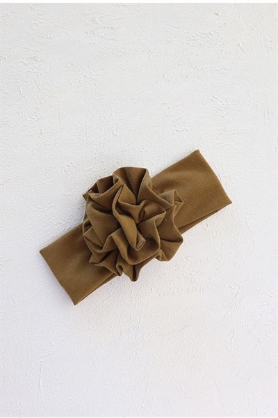 Yağ Yeşili Renkli Çiçek Bandana