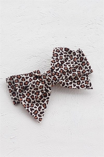 Yeni Leopar Desenli Bebek Fiyonk Bandana