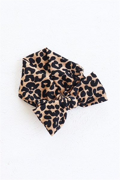 Yeni Leopar Desenli Büyük Fiyonk Fisto Bandana