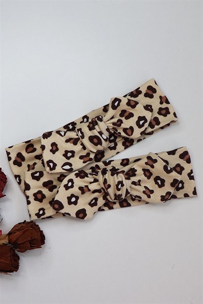 Yeni Leopar Desenli Tavşan Kulak Bandana