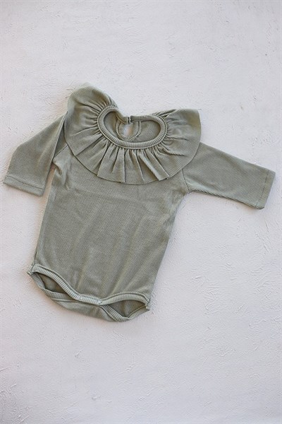 Yeşil Renkli Bebek Uzun Kollu Zıbın