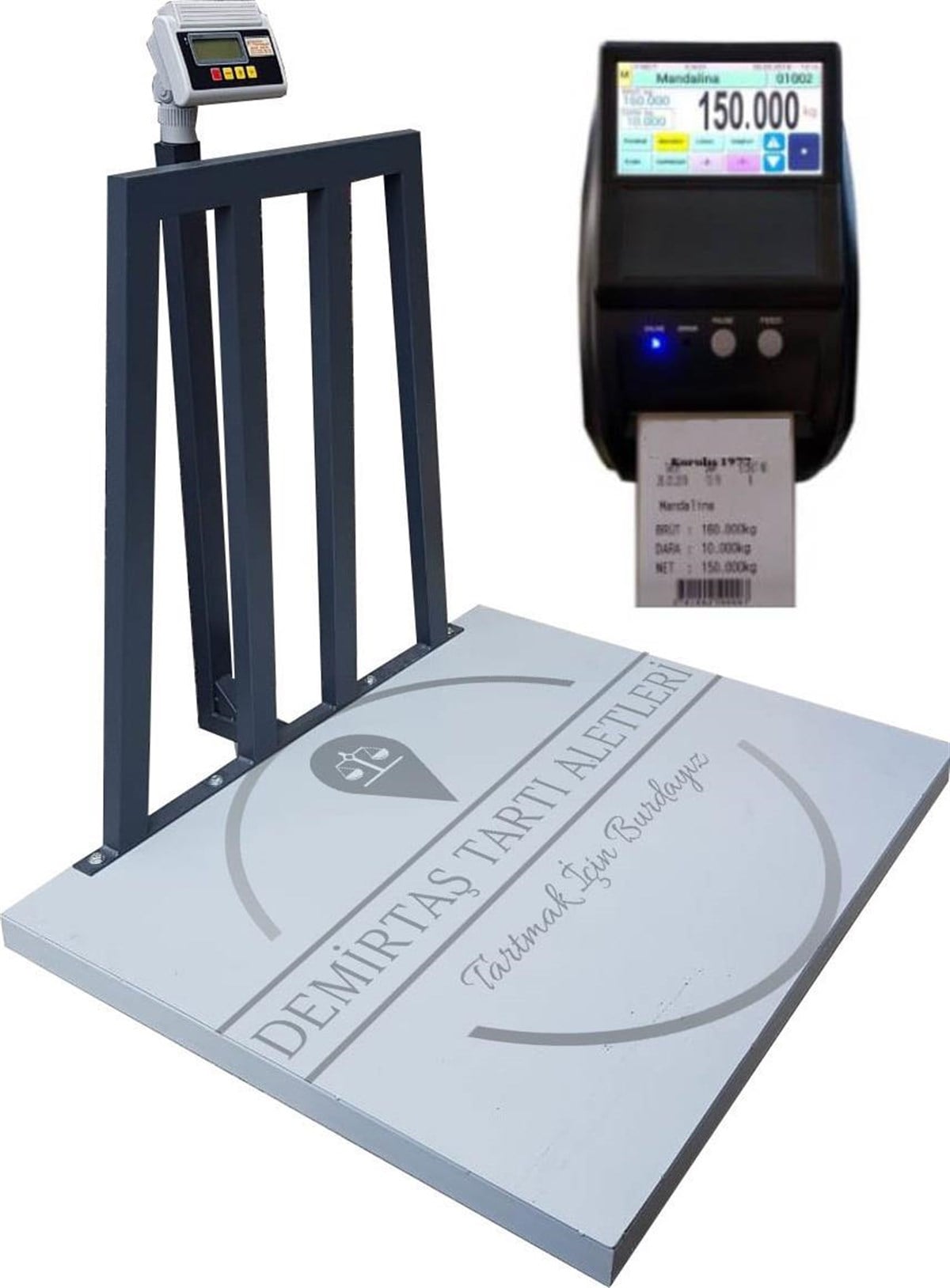 Demirtaş 2000 Kg 120x120 Cm Etiket Yazıcılı  Baskül