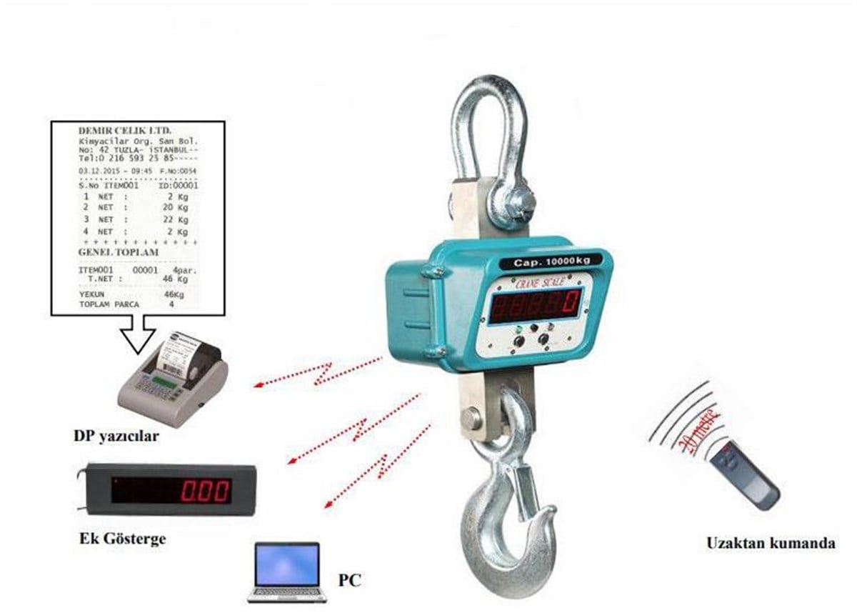 Densi CM 10 Ton Yazıcılı Vinç Baskülü