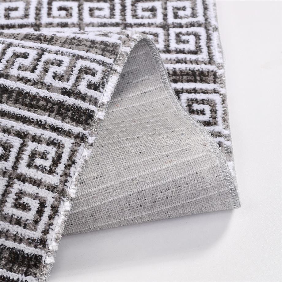 Hitit 4022GR Etnik Motifli Dokuma Taban Anti Toz Makine Halısı