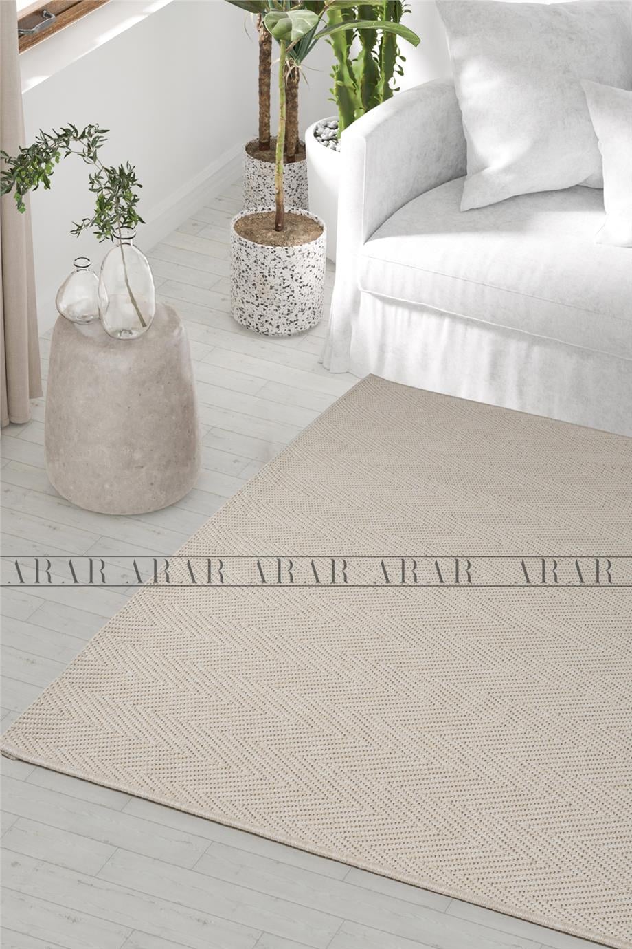 Lazio 665 KREM JÜT&SİSAL ÖRGÜ DOKUMA TABAN HALI