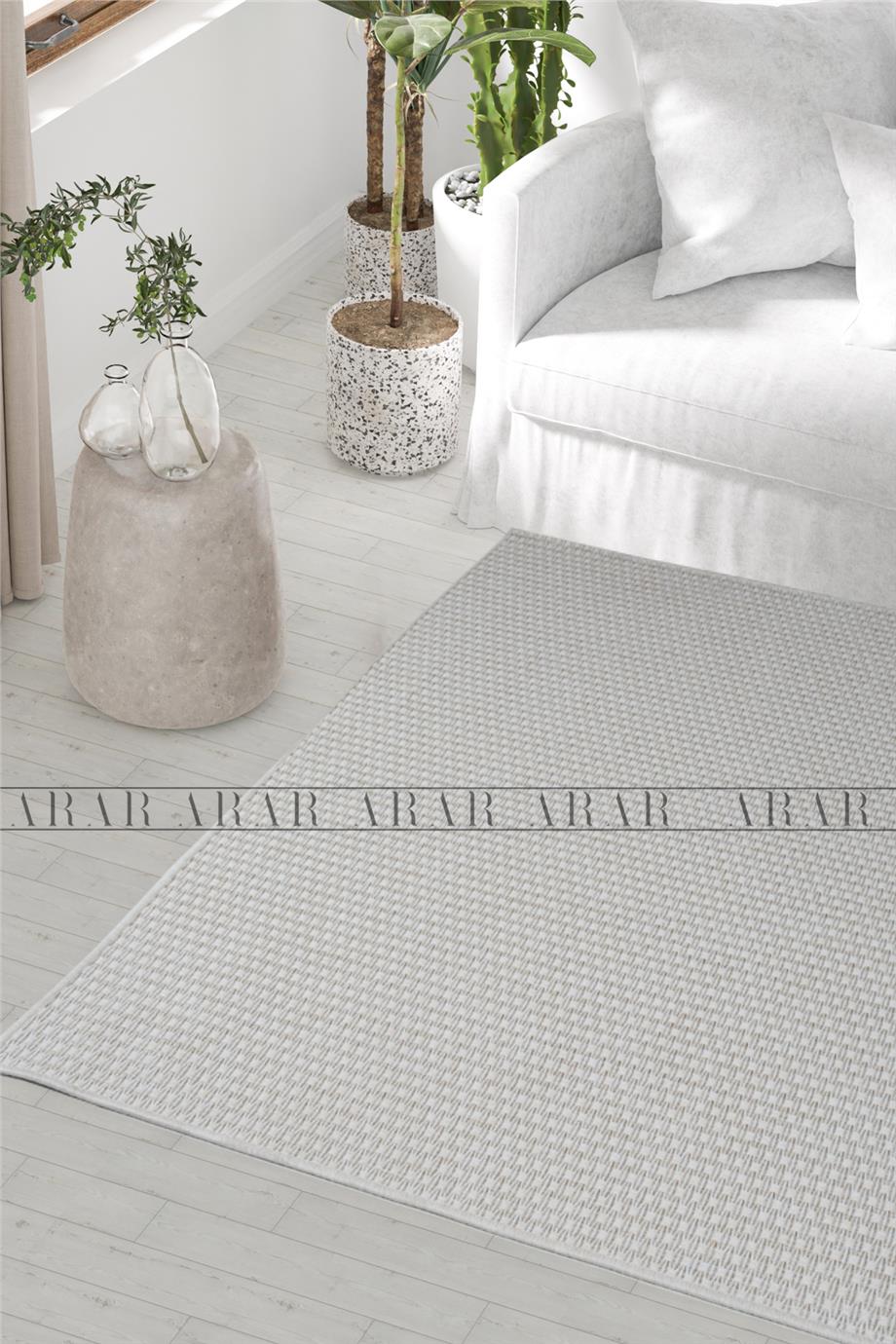 Lazio 666 KREM JÜT&SİSAL ÖRGÜ DOKUMA TABAN HALI