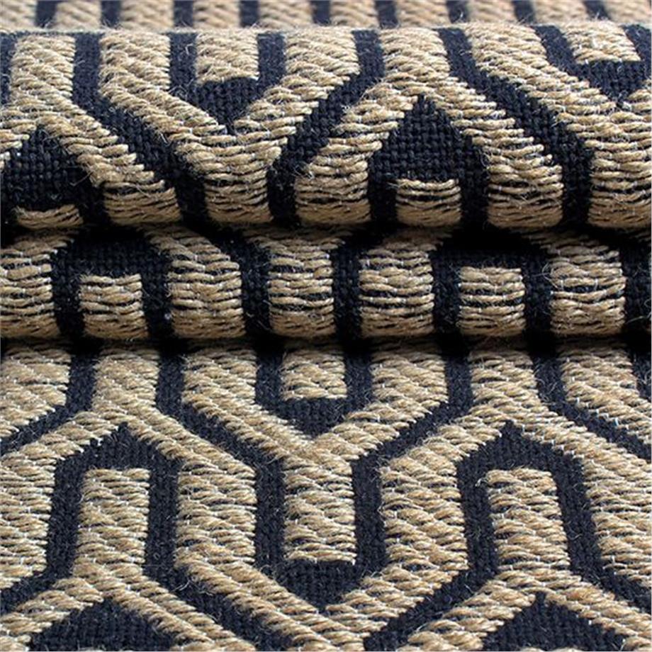 Nordic A0108 Dokuma Taban %20Jüt %80 Pamuk Antitoz İskandinav Desenli Halı - Nordic - SİYAH - 80 X 150