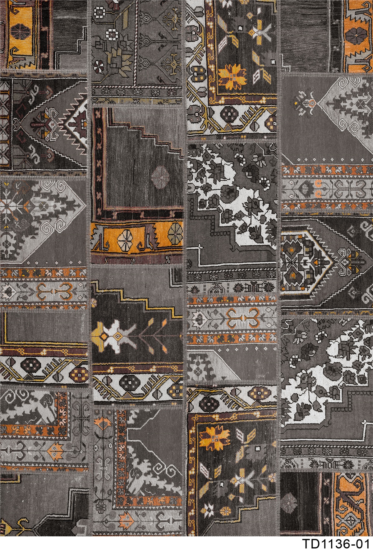 PATCHWORK TD1136-01 YIKANABİLİR KAYDIRMAZ TABANLI DEKORATİF HALI