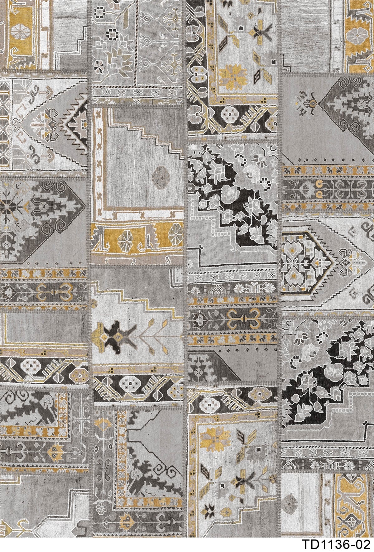 PATCHWORK TD1136-02 YIKANABİLİR KAYDIRMAZ TABANLI DEKORATİF HALI