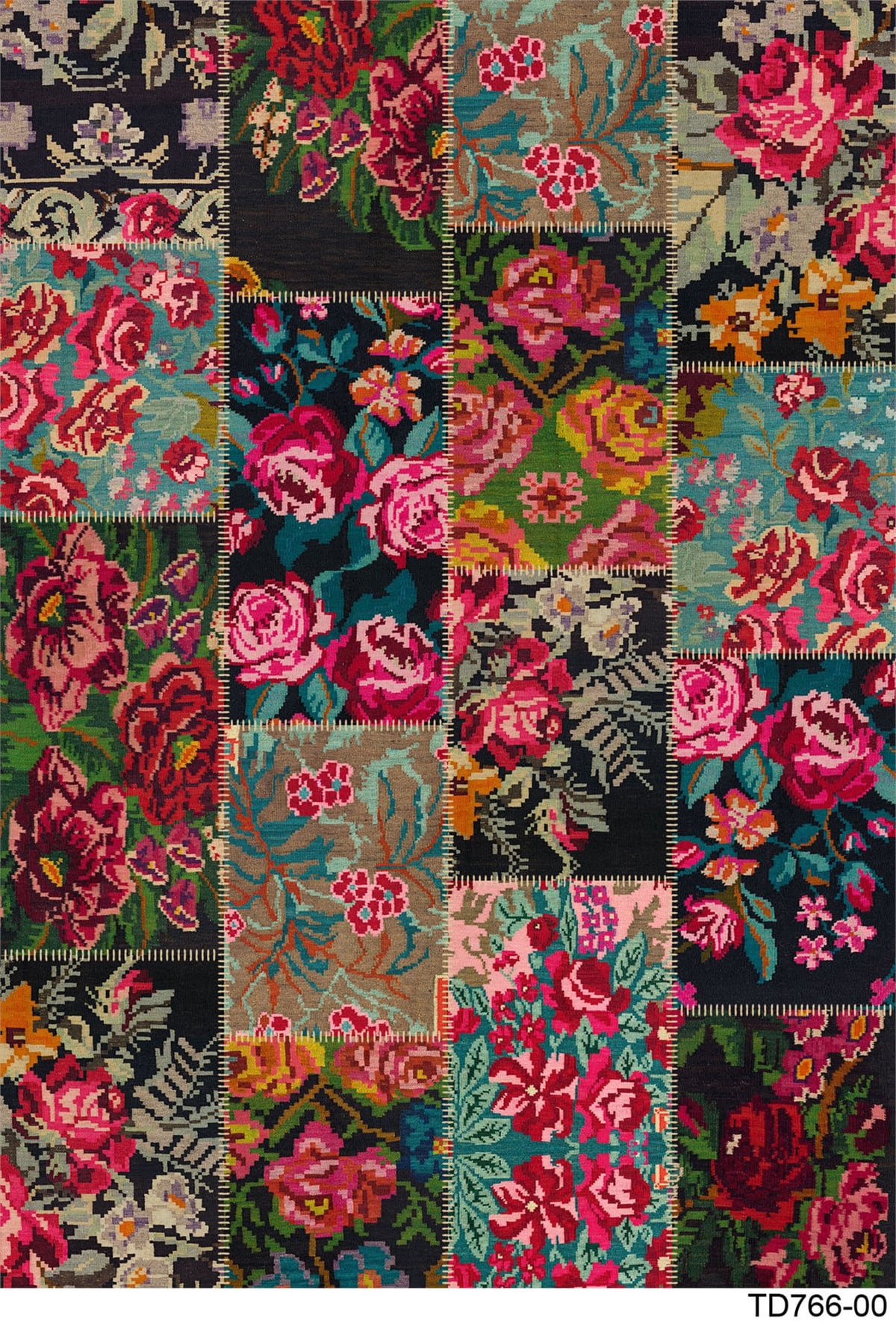 PATCHWORK TD766-00  YIKANABİLİR KAYDIRMAZ TABANLI DEKORATİF HALI