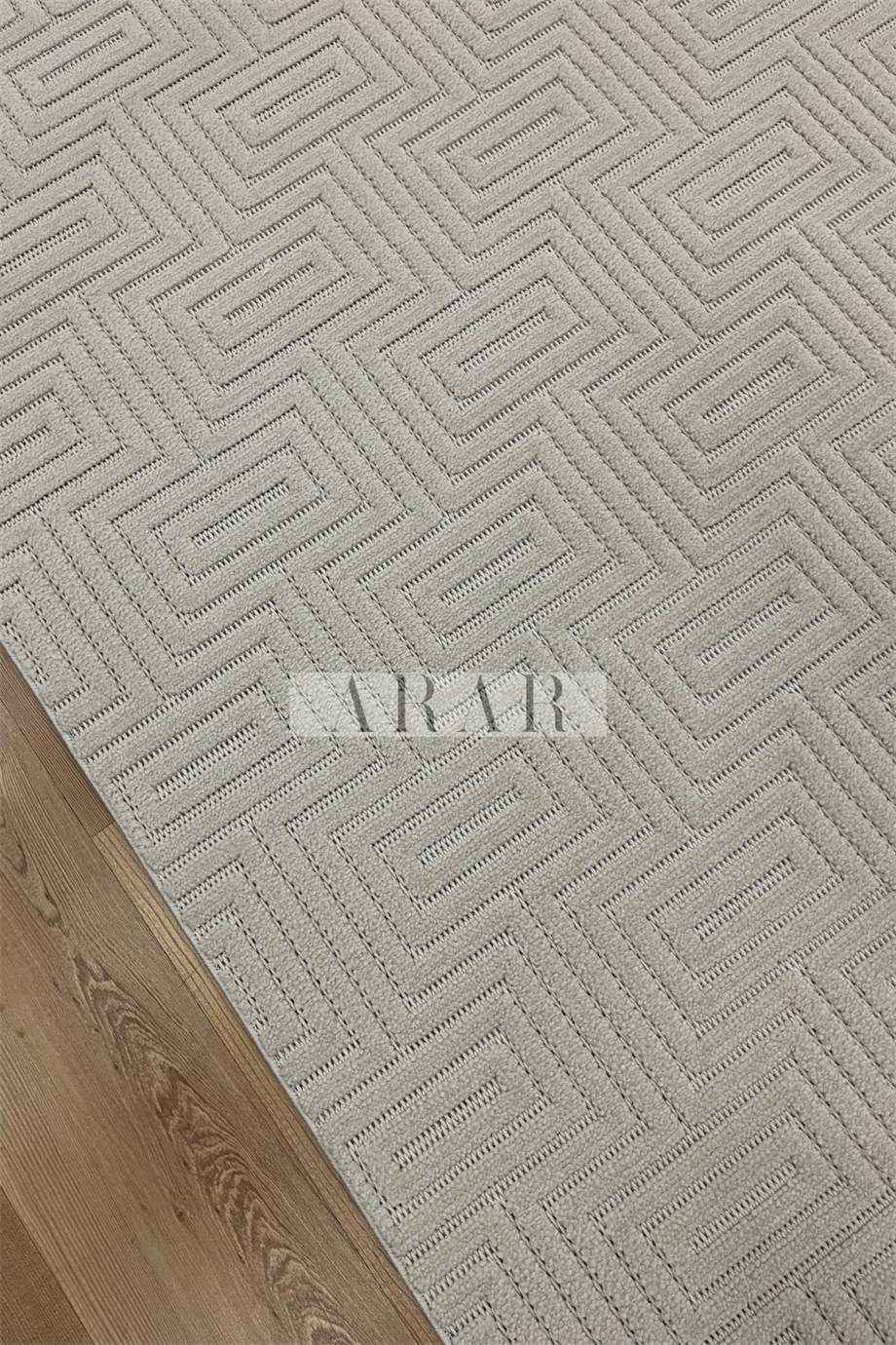 Side 1550-Bej Dokuma Taban Antitoz İskandinav Desenli Halı