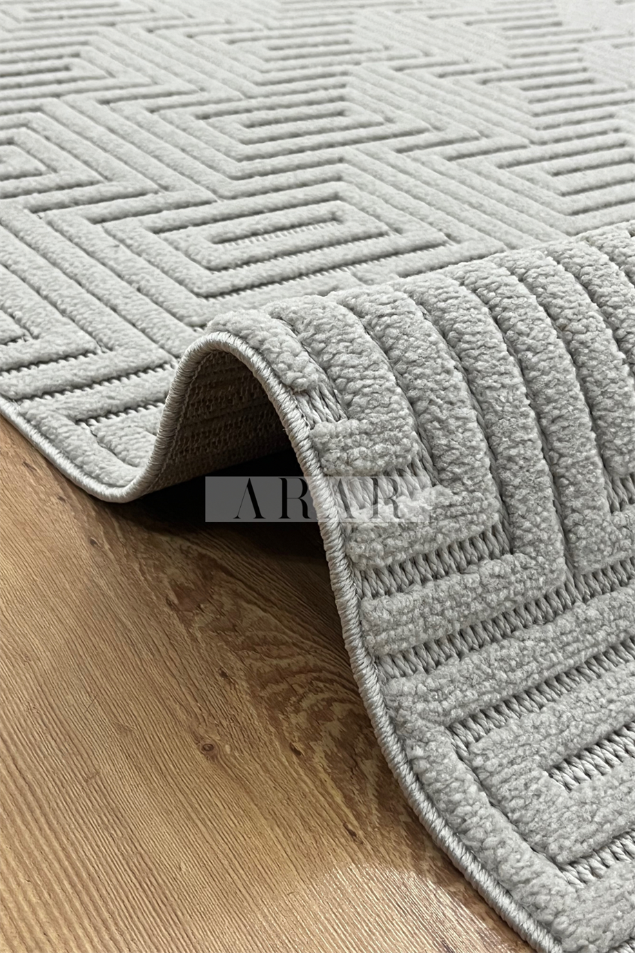 Side 1550-Gri Dokuma Taban Antitoz İskandinav Desenli Halı