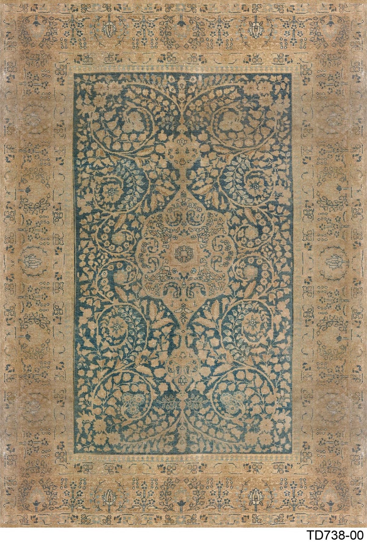 VİNTAGE TD738-00  YIKANABİLİR KAYDIRMAZ TABANLI DEKORATİF HALI