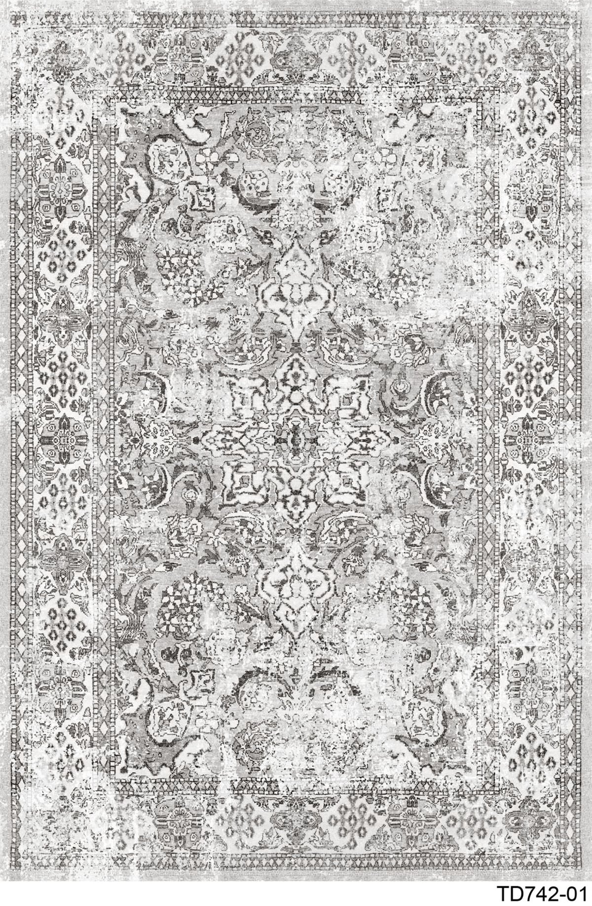 VİNTAGE TD742-01  YIKANABİLİR KAYDIRMAZ TABANLI DEKORATİF HALI