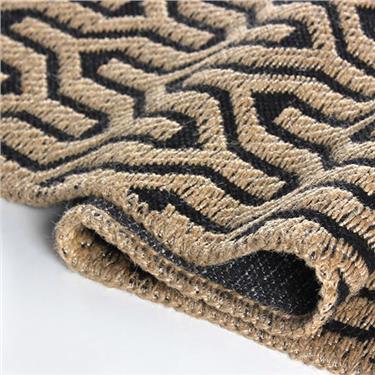 Nordic A0108 Dokuma Taban %20Jüt %80 Pamuk Antitoz İskandinav Desenli Halı - Nordic - SİYAH - 80 X 150