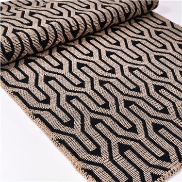 Nordic A0108 Dokuma Taban %20Jüt %80 Pamuk Antitoz İskandinav Desenli Halı - Nordic - SİYAH - 80 X 150