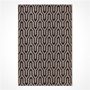 Nordic A0108 Dokuma Taban %20Jüt %80 Pamuk Antitoz İskandinav Desenli Halı - Nordic - SİYAH - 80 X 150