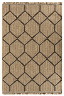 Sedir 669 Siyah Jüt&Sisal Dokuma Tabanlı Antitoz Halı