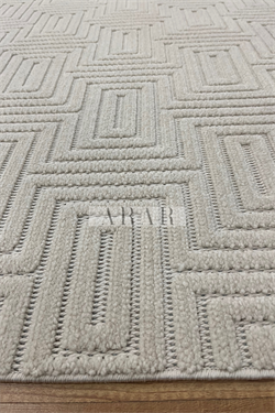 Side 1550-Bej Dokuma Taban Antitoz İskandinav Desenli Halı