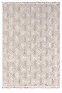 Side 1550-Bej Dokuma Taban Antitoz İskandinav Desenli Halı