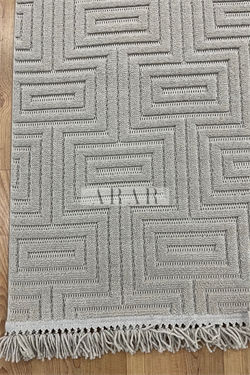 Side 1550-Gri Dokuma Taban Antitoz İskandinav Desenli Halı