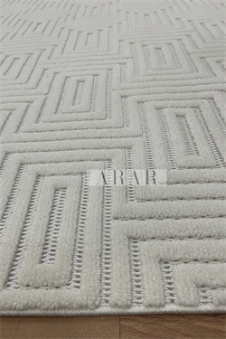 Side 1550-Krem Dokuma Taban Antitoz İskandinav Desenli Halı