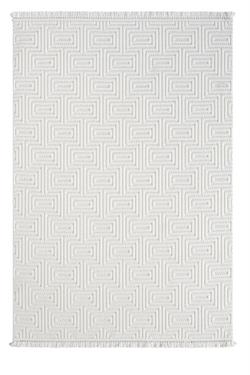 Side 1550-Krem Dokuma Taban Antitoz İskandinav Desenli Halı