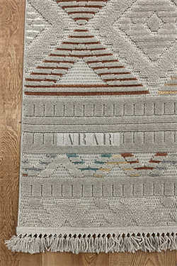 Side 1551 Multi-Gri Dokuma Taban Antitoz İskandinav Desenli Halı