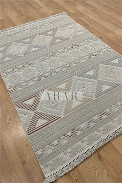 Side 1551 Multi-Gri Dokuma Taban Antitoz İskandinav Desenli Halı