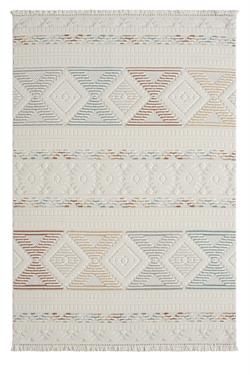 Side 1551 Multi-Krem Dokuma Taban Antitoz İskandinav Desenli Halı