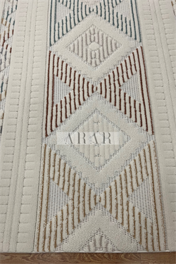 Side 1551 Multi-Krem Dokuma Taban Antitoz İskandinav Desenli Halı