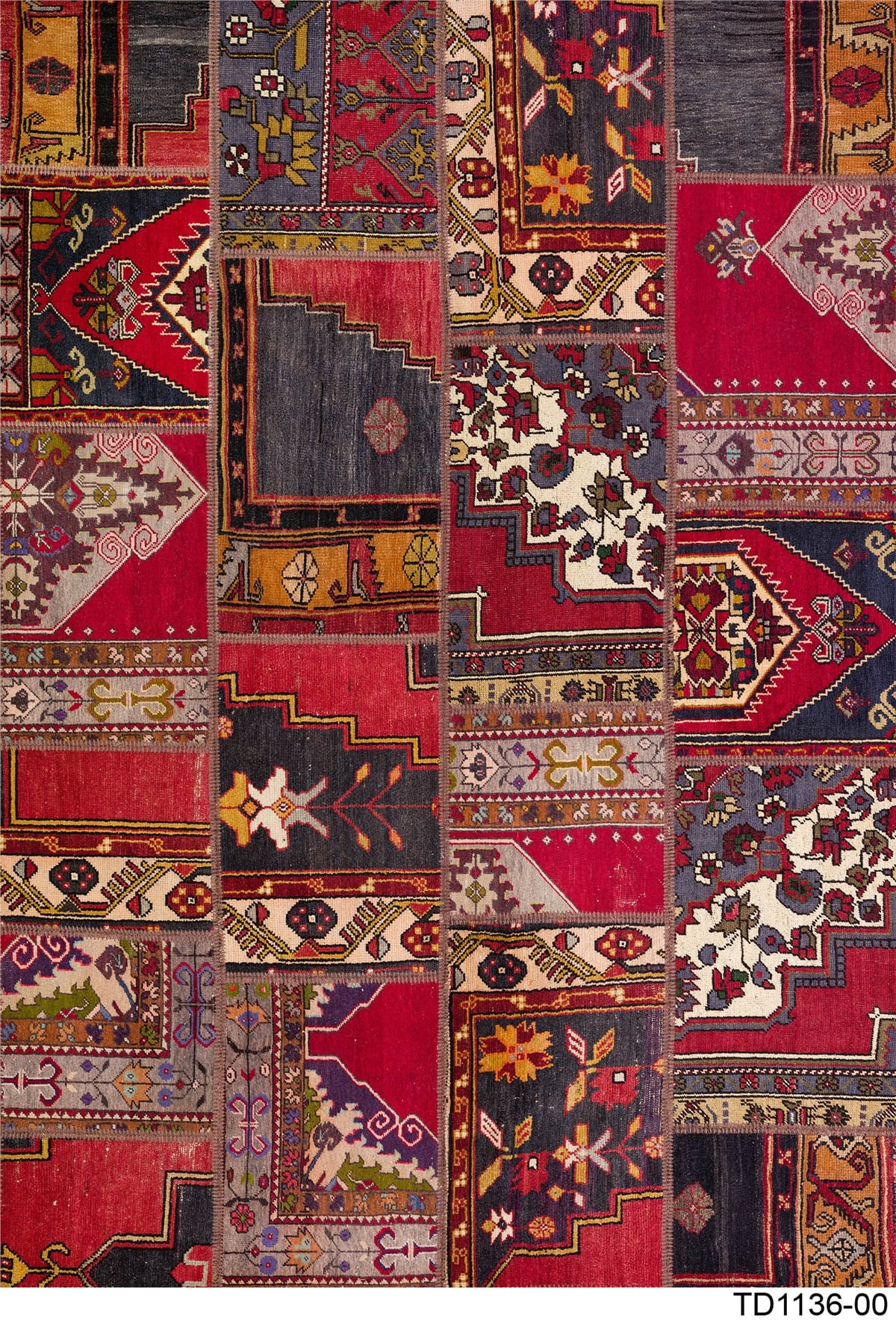 PATCHWORK TD1136-00 YIKANABİLİR KAYDIRMAZ TABANLI DEKORATİF HALI