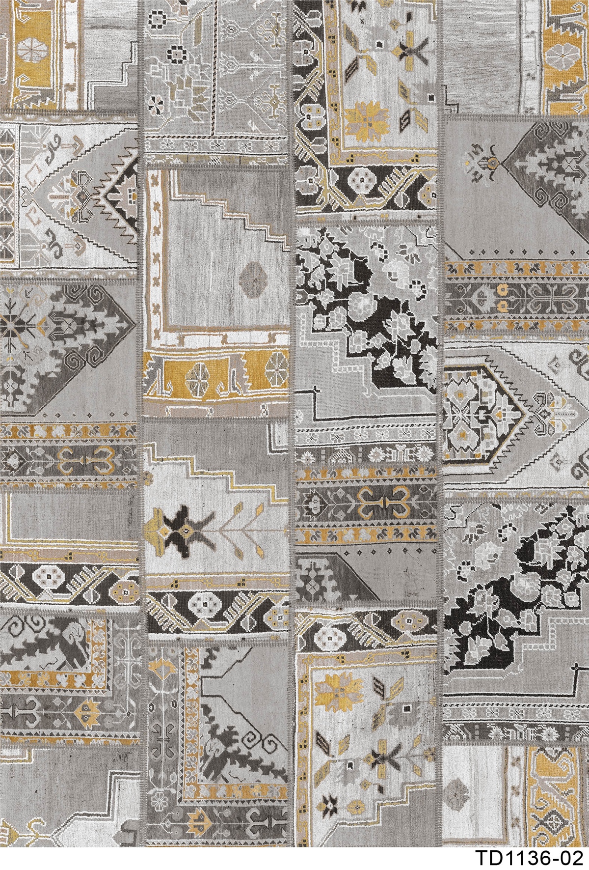 PATCHWORK TD1136-02 YIKANABİLİR KAYDIRMAZ TABANLI DEKORATİF HALI