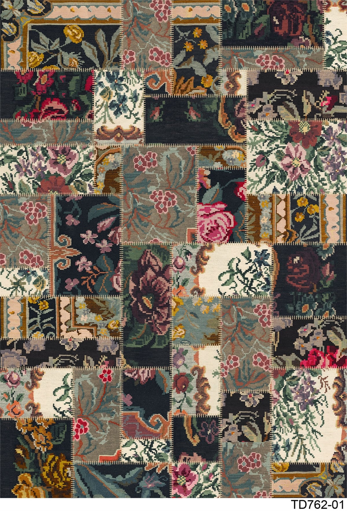 PATCHWORK TD762-01 YIKANABİLİR KAYDIRMAZ TABANLI DEKORATİF HALI