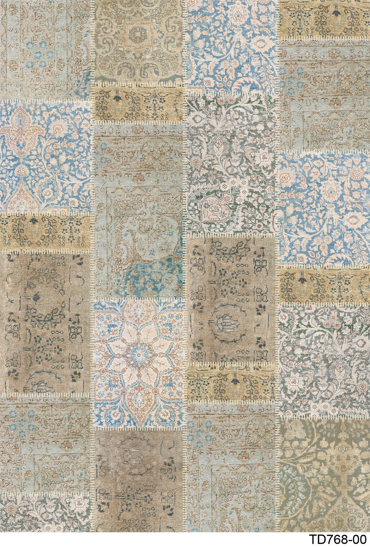 PATCHWORK TD768-00 YIKANABİLİR KAYDIRMAZ TABANLI DEKORATİF HALI