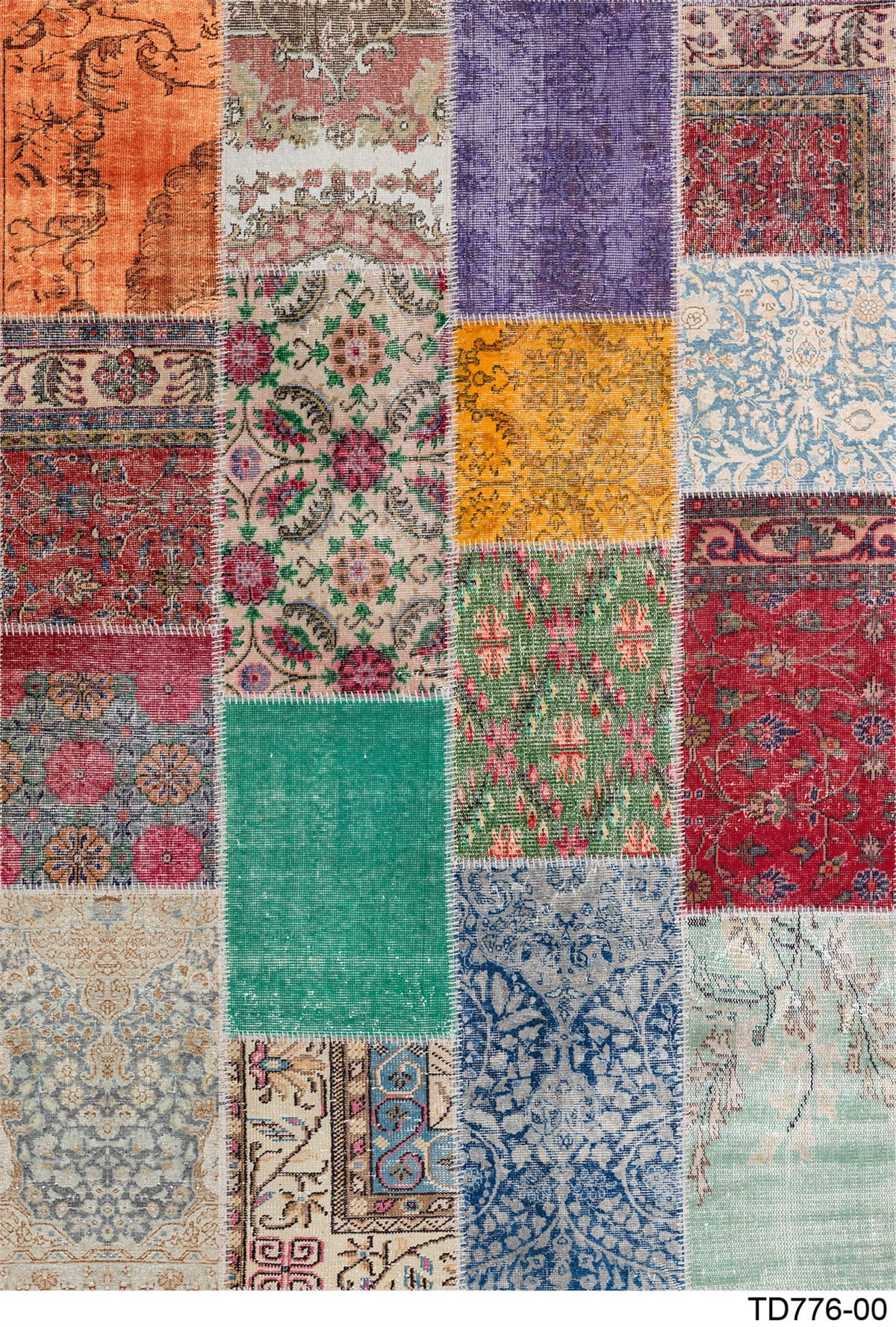 PATCHWORK TD776-00  YIKANABİLİR KAYDIRMAZ TABANLI DEKORATİF HALI