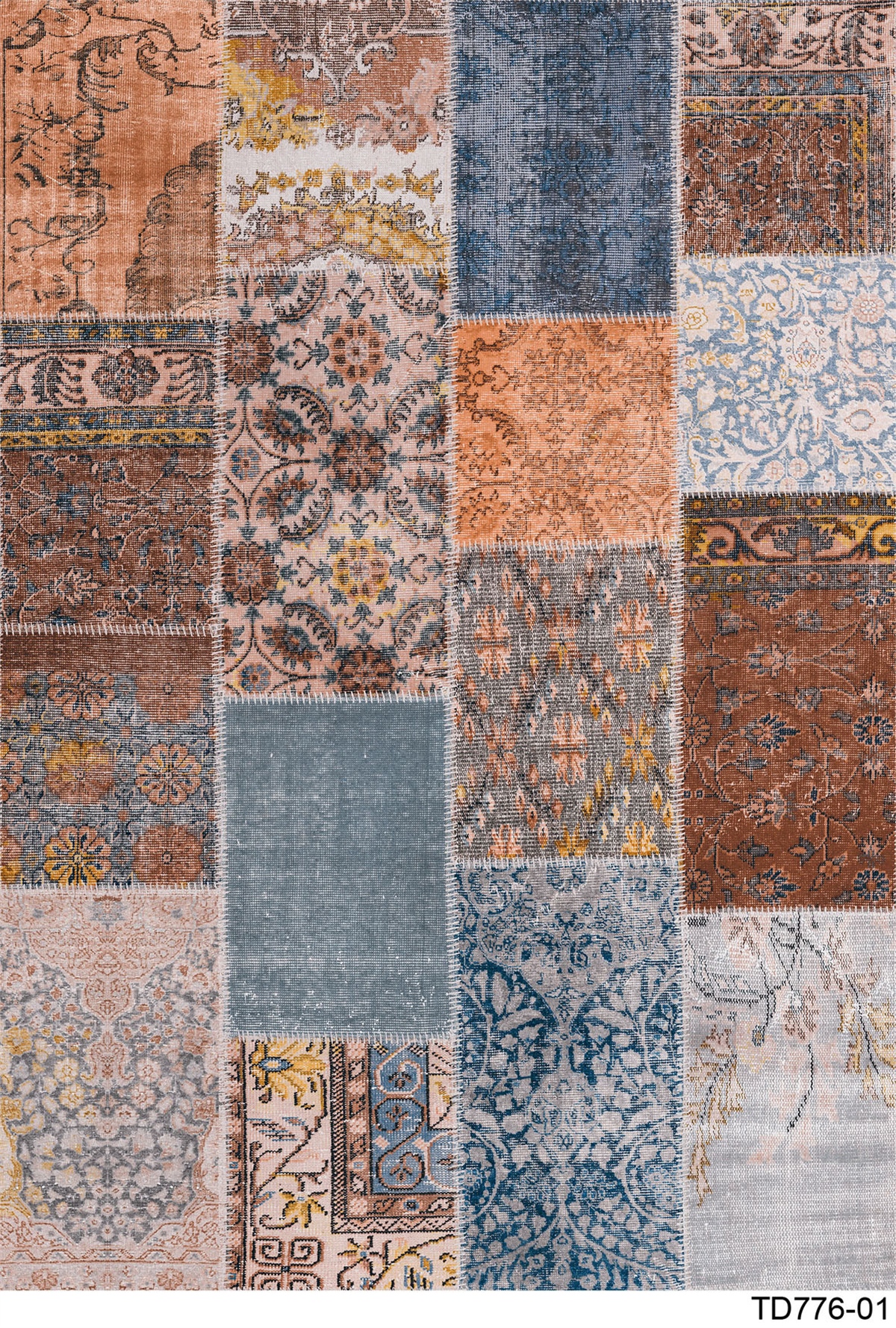 PATCHWORK TD776-01 YIKANABİLİR KAYDIRMAZ TABANLI DEKORATİF HALI