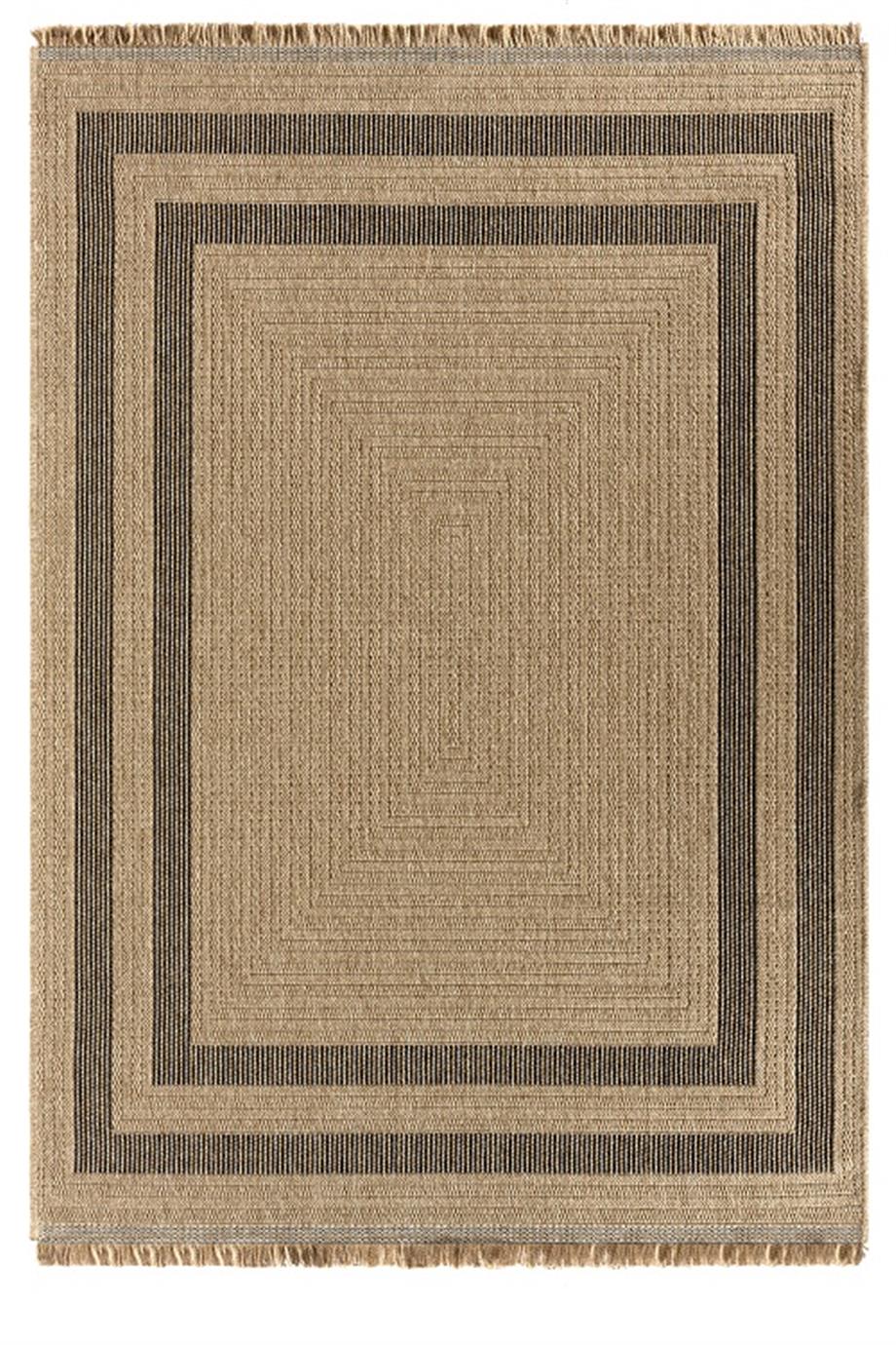 Sedir 668 Siyah Jüt&Sisal Dokuma Tabanlı Antitoz Halı