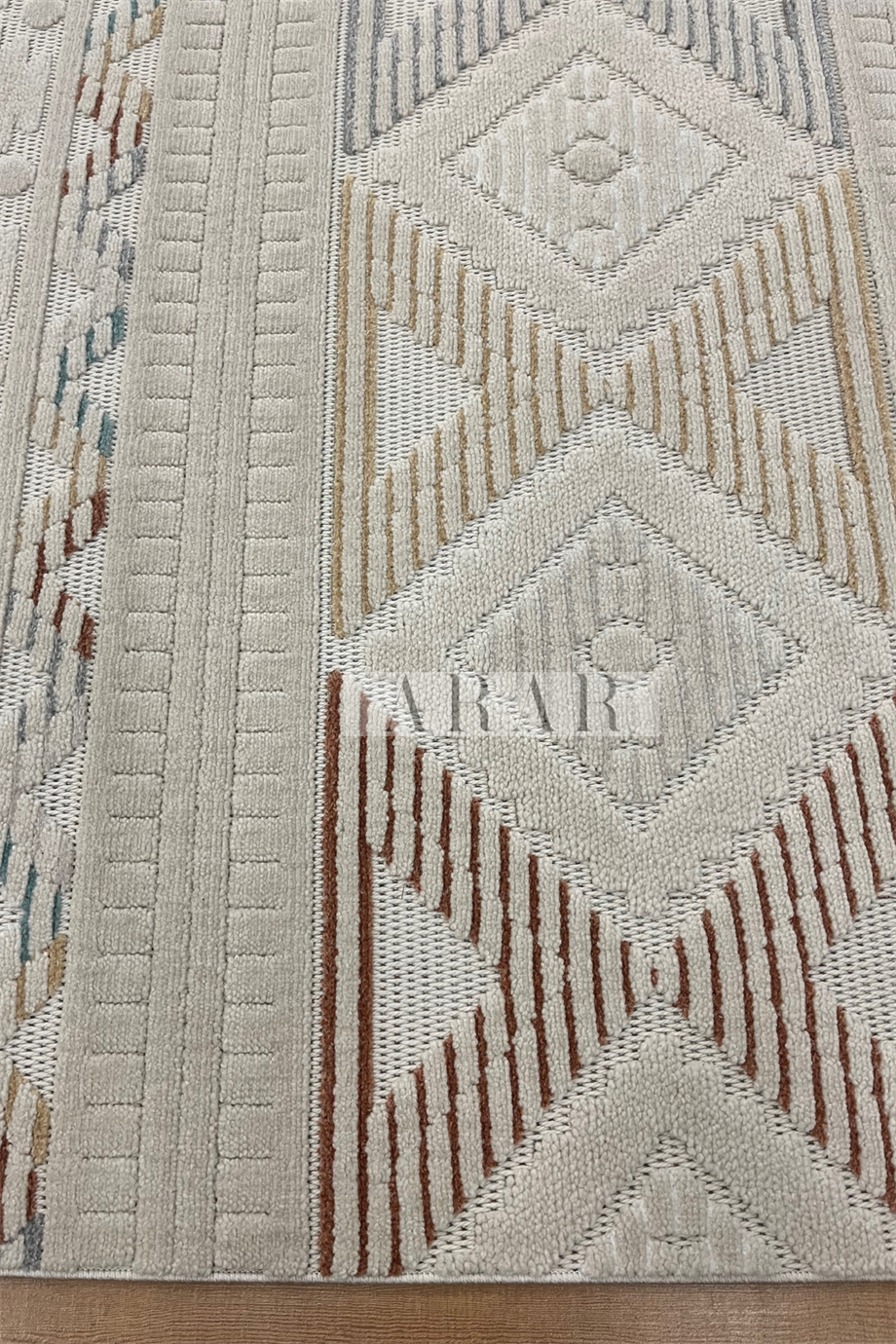 Side 1551 Multi-Bej Dokuma Taban Antitoz İskandinav Desenli Halı