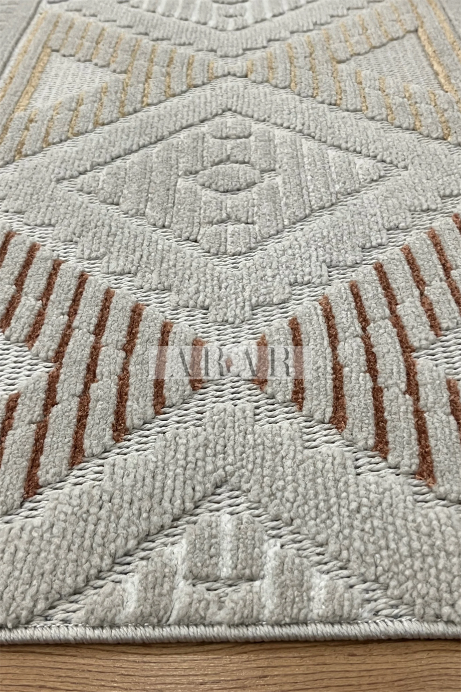 Side 1551 Multi-Gri Dokuma Taban Antitoz İskandinav Desenli Halı