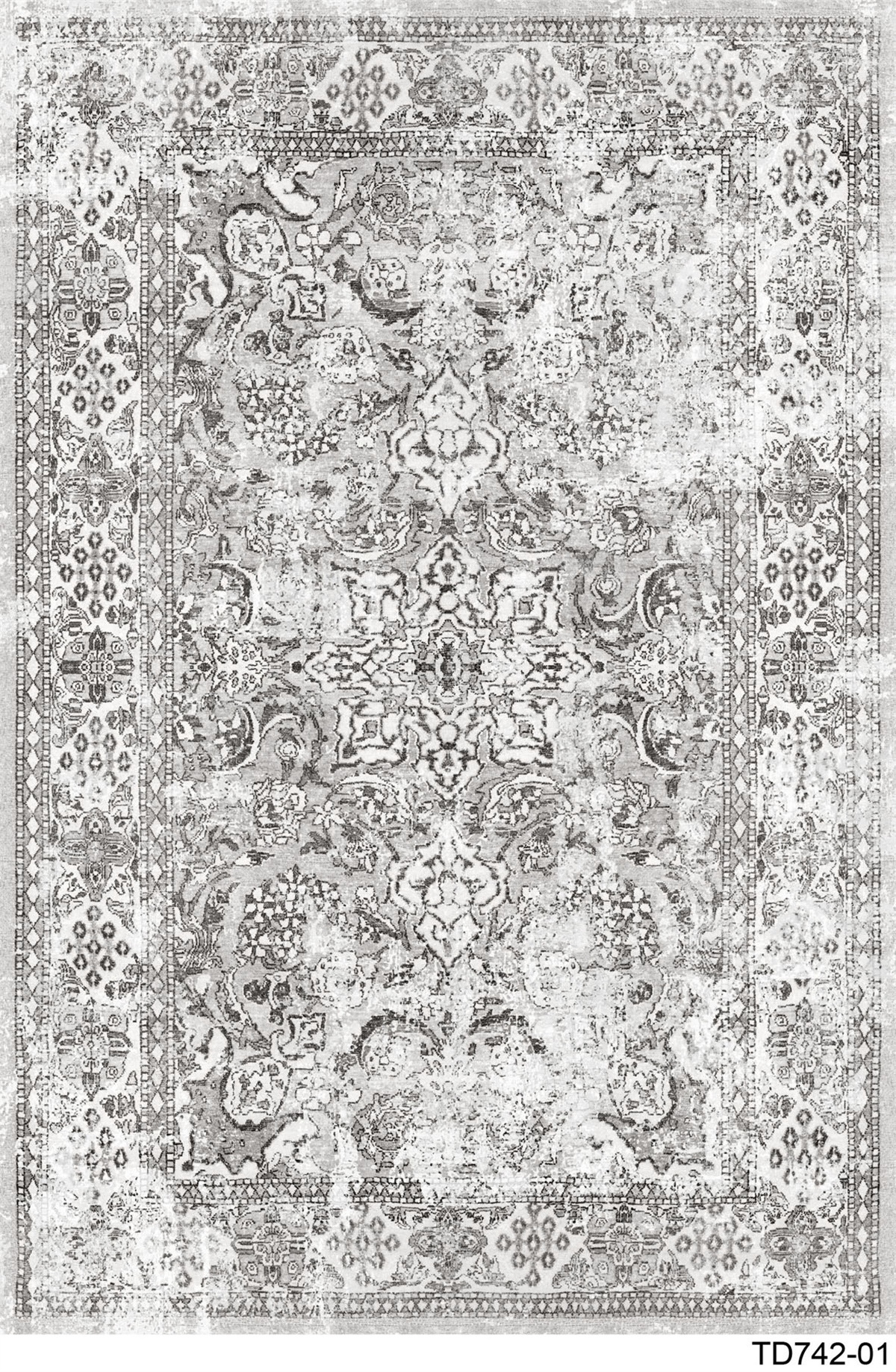 VİNTAGE TD742-01  YIKANABİLİR KAYDIRMAZ TABANLI DEKORATİF HALI