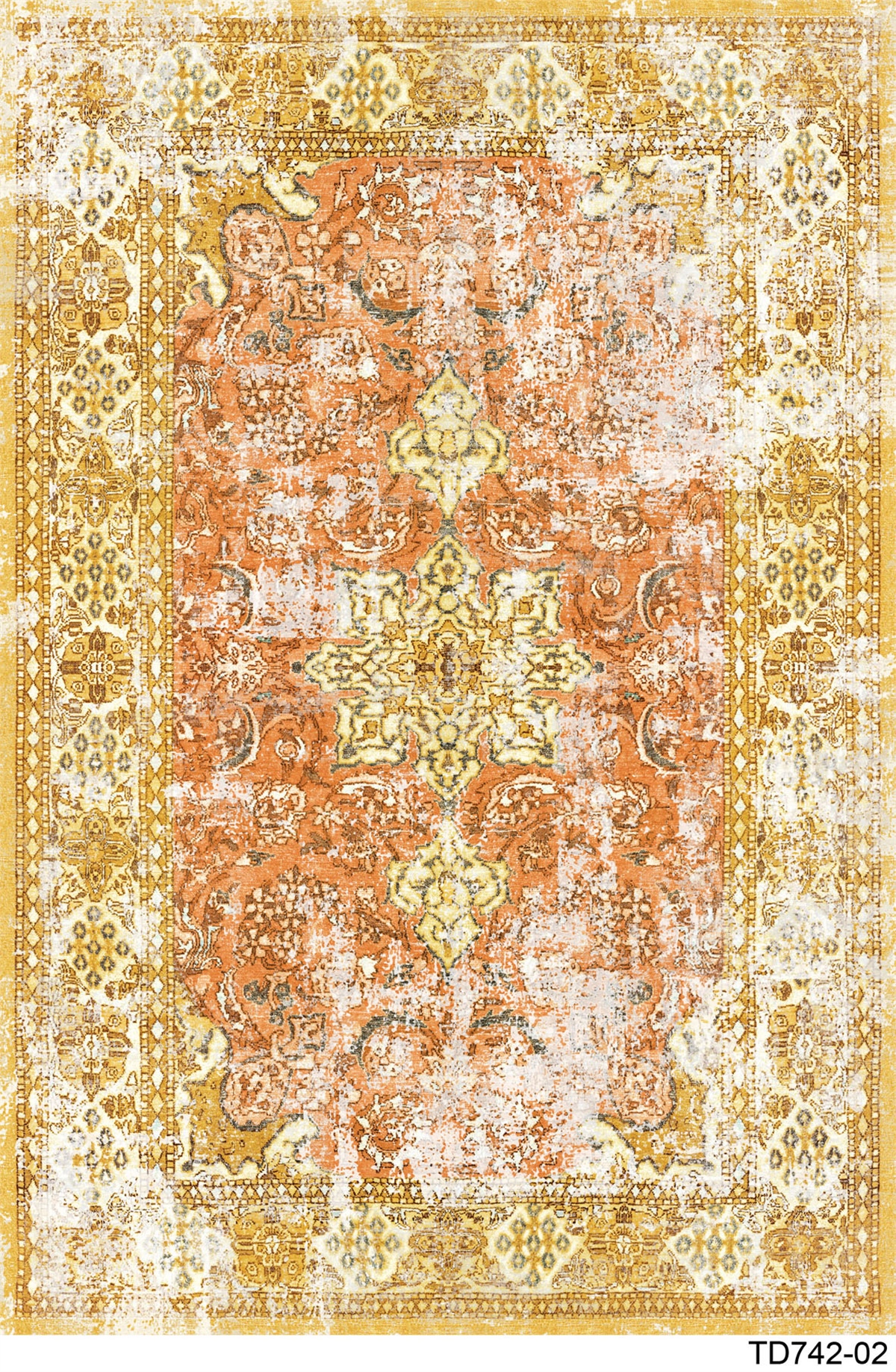 VİNTAGE TD742-02 YIKANABİLİR KAYDIRMAZ TABANLI DEKORATİF HALI