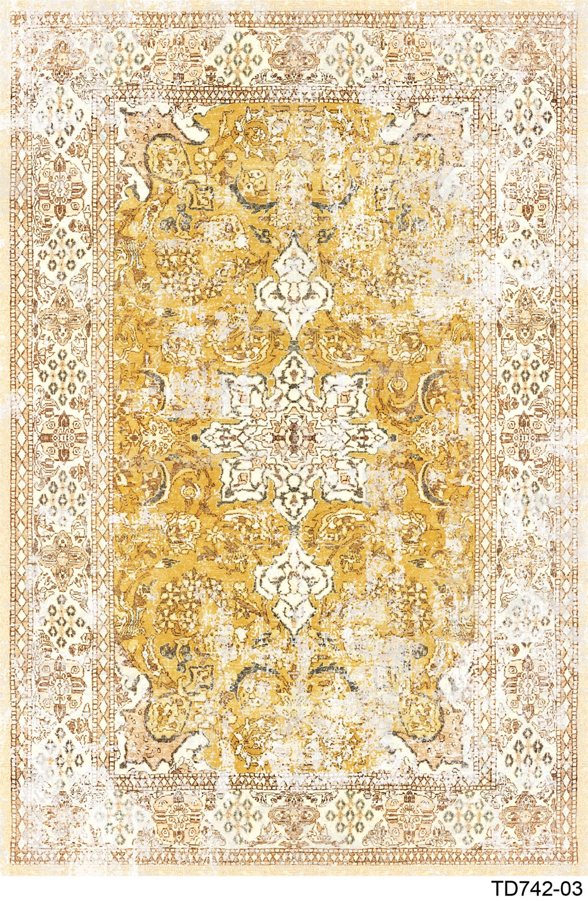 VİNTAGE TD742-03  YIKANABİLİR KAYDIRMAZ TABANLI DEKORATİF HALI