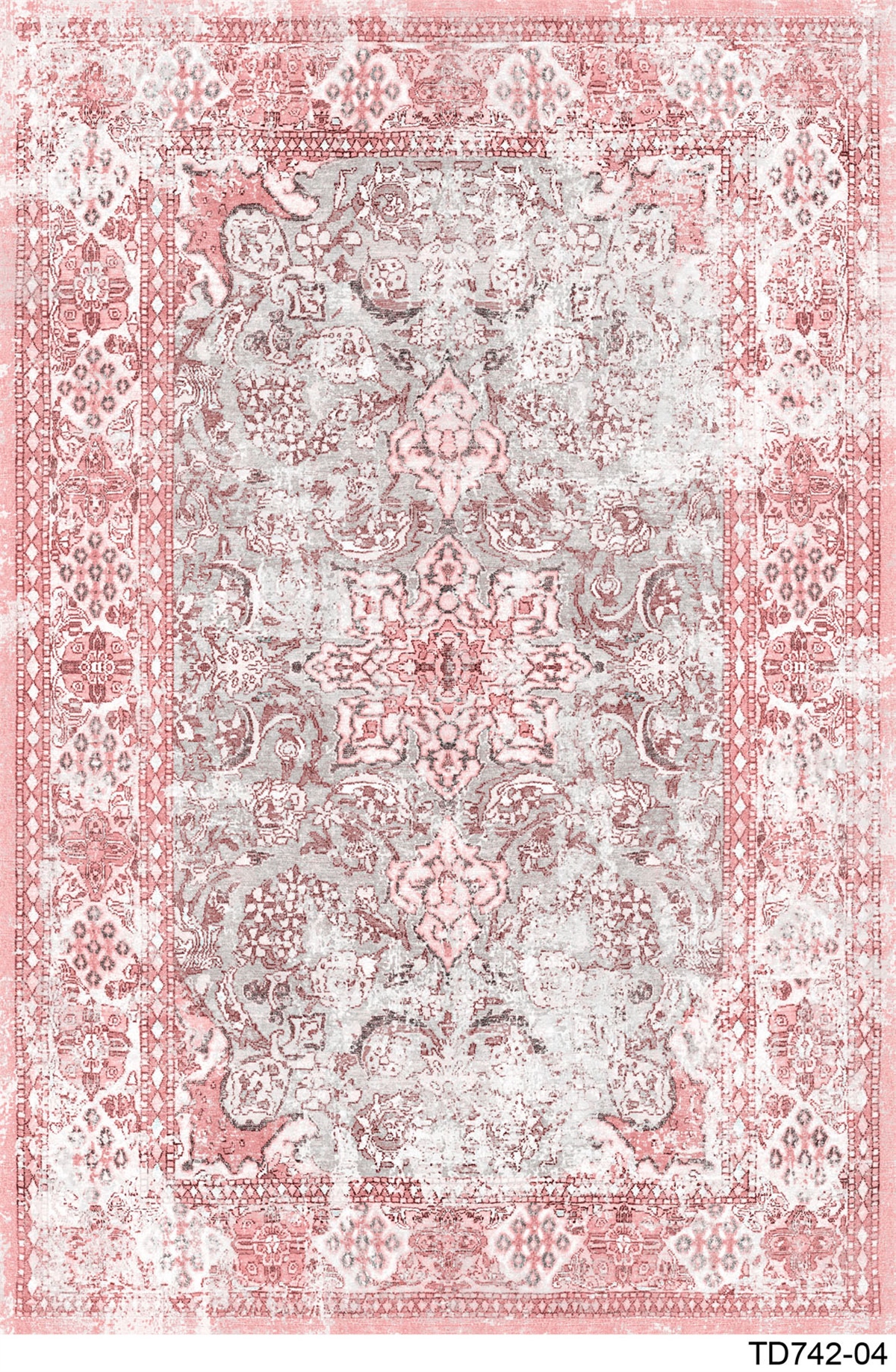 VİNTAGE TD742-04  YIKANABİLİR KAYDIRMAZ TABANLI DEKORATİF HALI