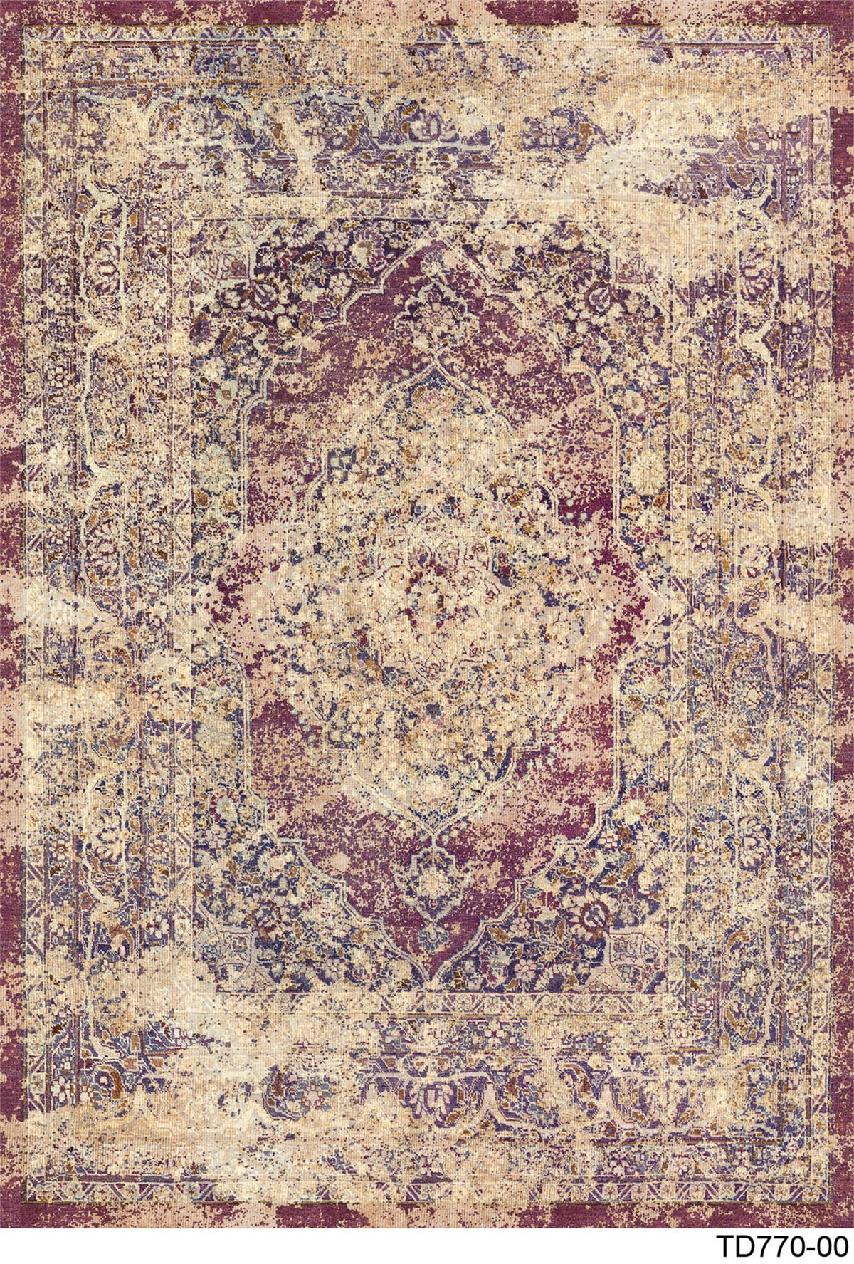 VİNTAGE TD770-00  YIKANABİLİR KAYDIRMAZ TABANLI DEKORATİF HALI