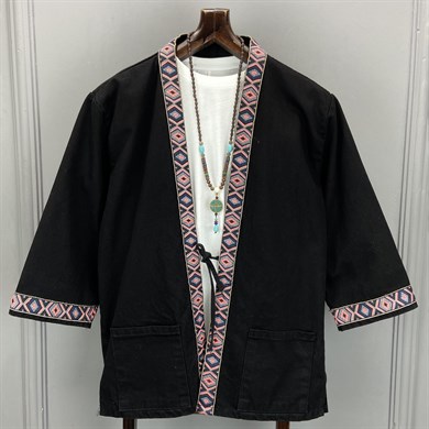 Süper Oversize Bohem Denim Kimono