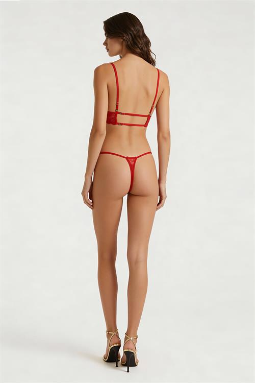 Eclatant Красный кружевной бюстгальтер на одной косточке